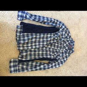 Blue and white flannel
